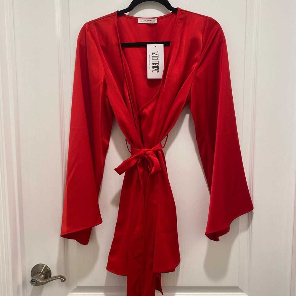 GOLD STANDARD RED KIMONO DRESS